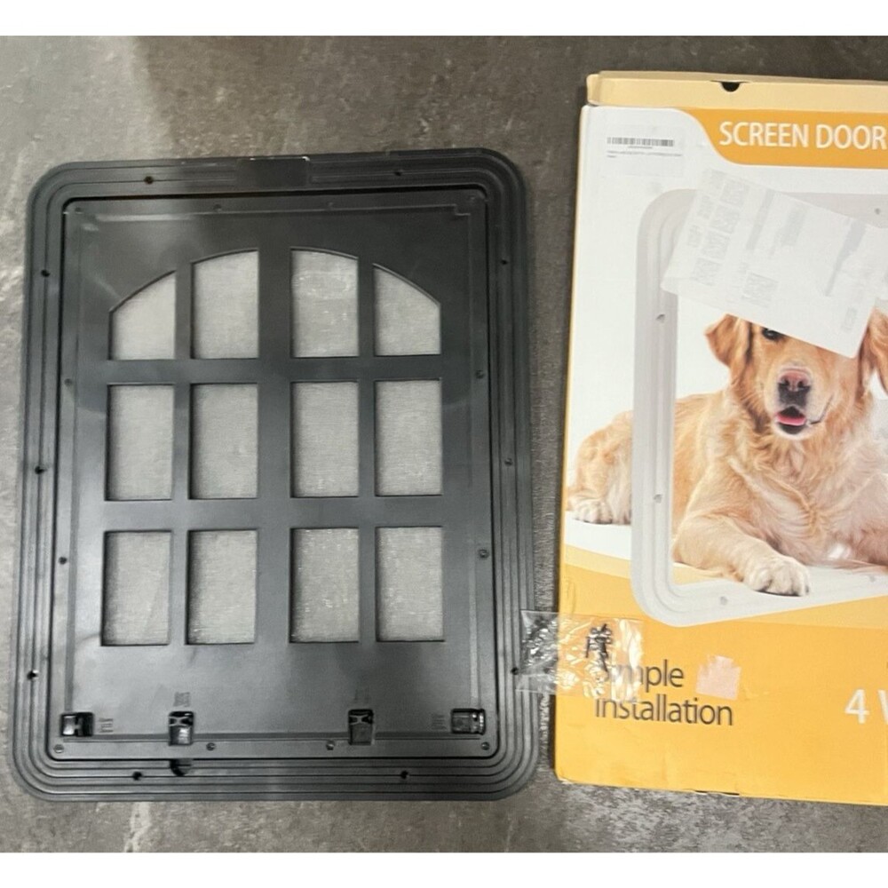 Pet Screen Door with Black Frame - Easy Installation